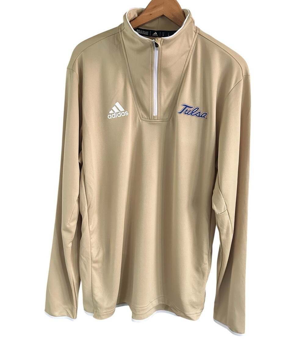 Adidas Tulsa Golden Hurricane Quarter Zip Pullover Men’s M Gold NCAA NWT
